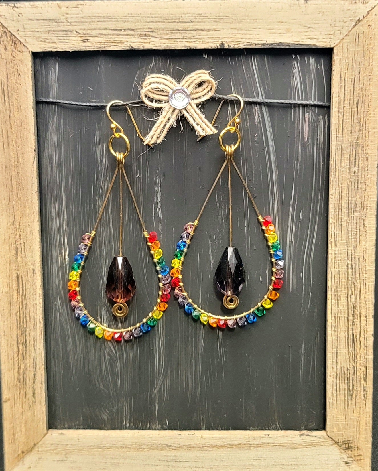 Golden Rainbow Drop Earrings