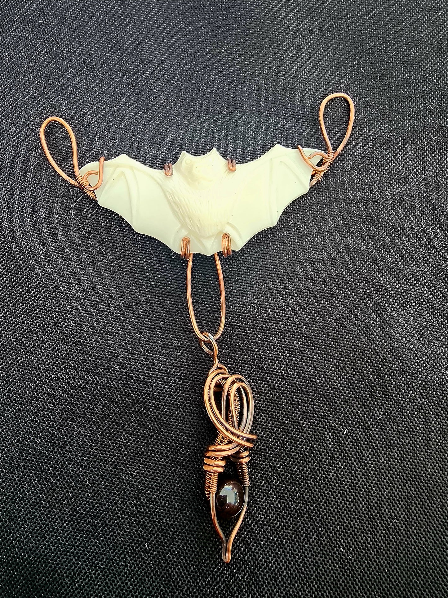White Vampire Bat Necklace