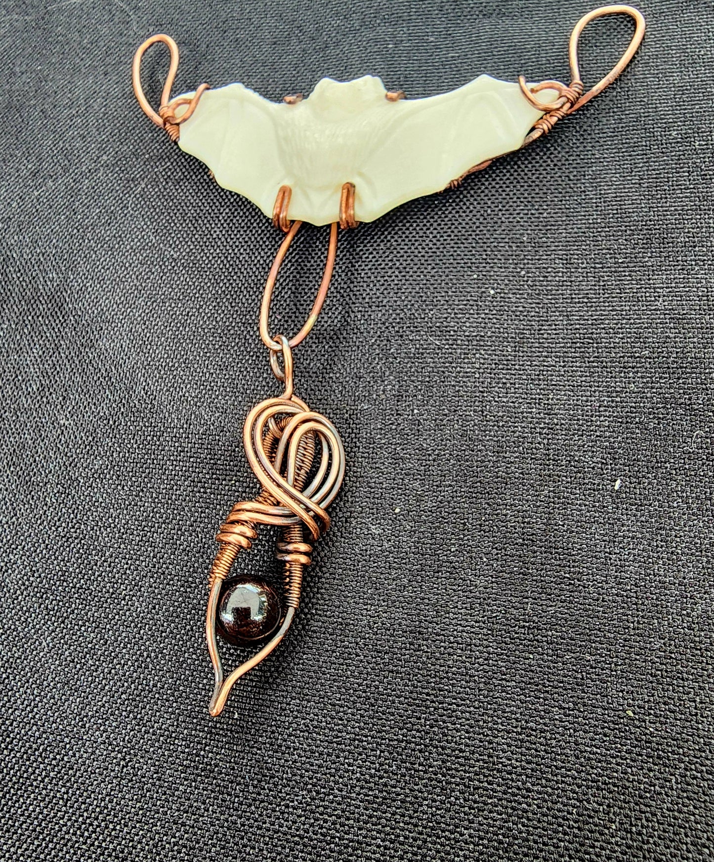 White Vampire Bat Necklace