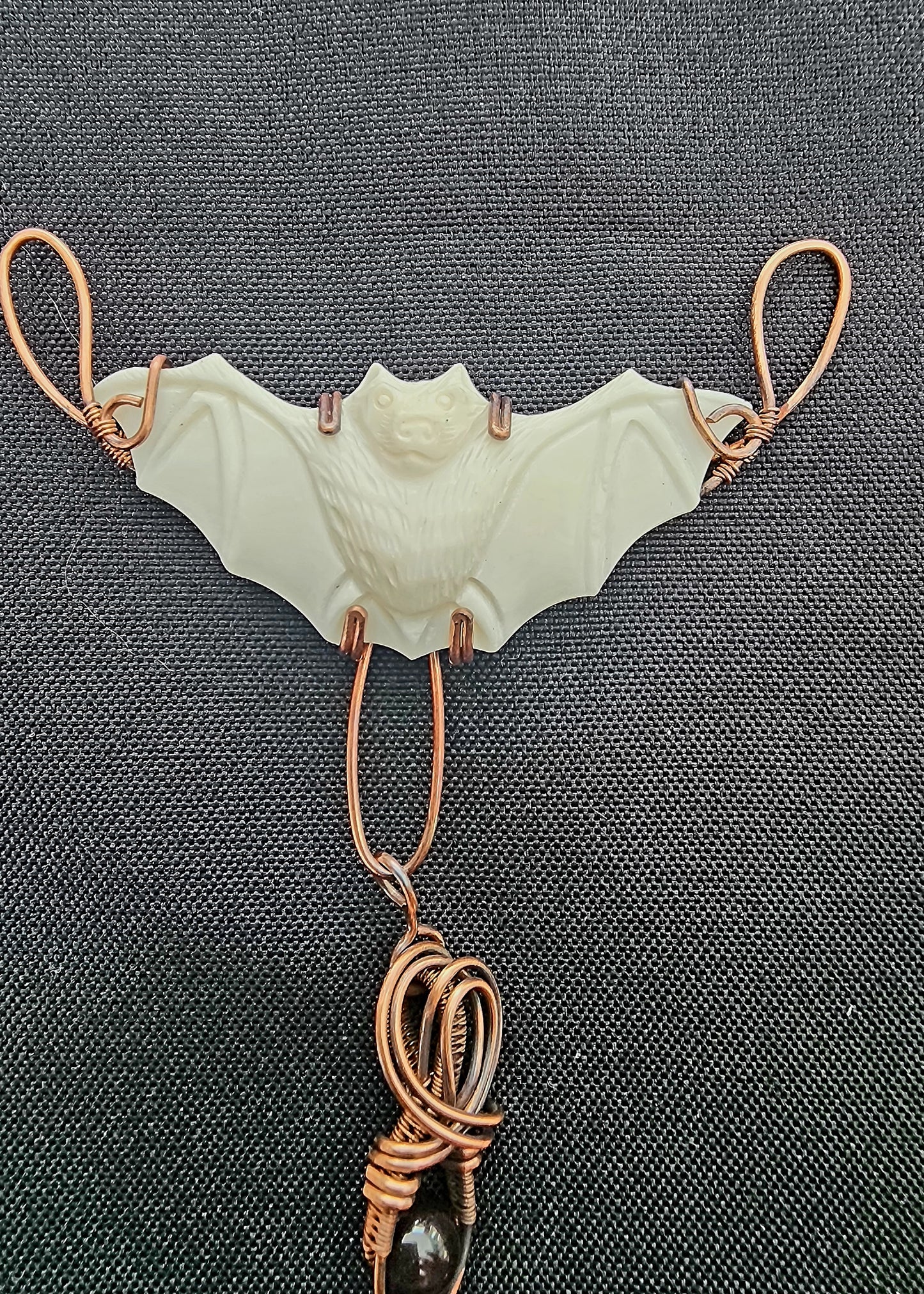 White Vampire Bat Necklace