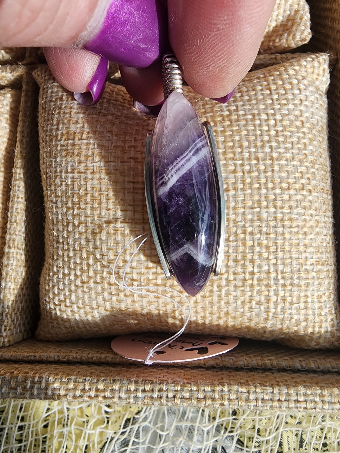 Chevron Amethyst Pendant