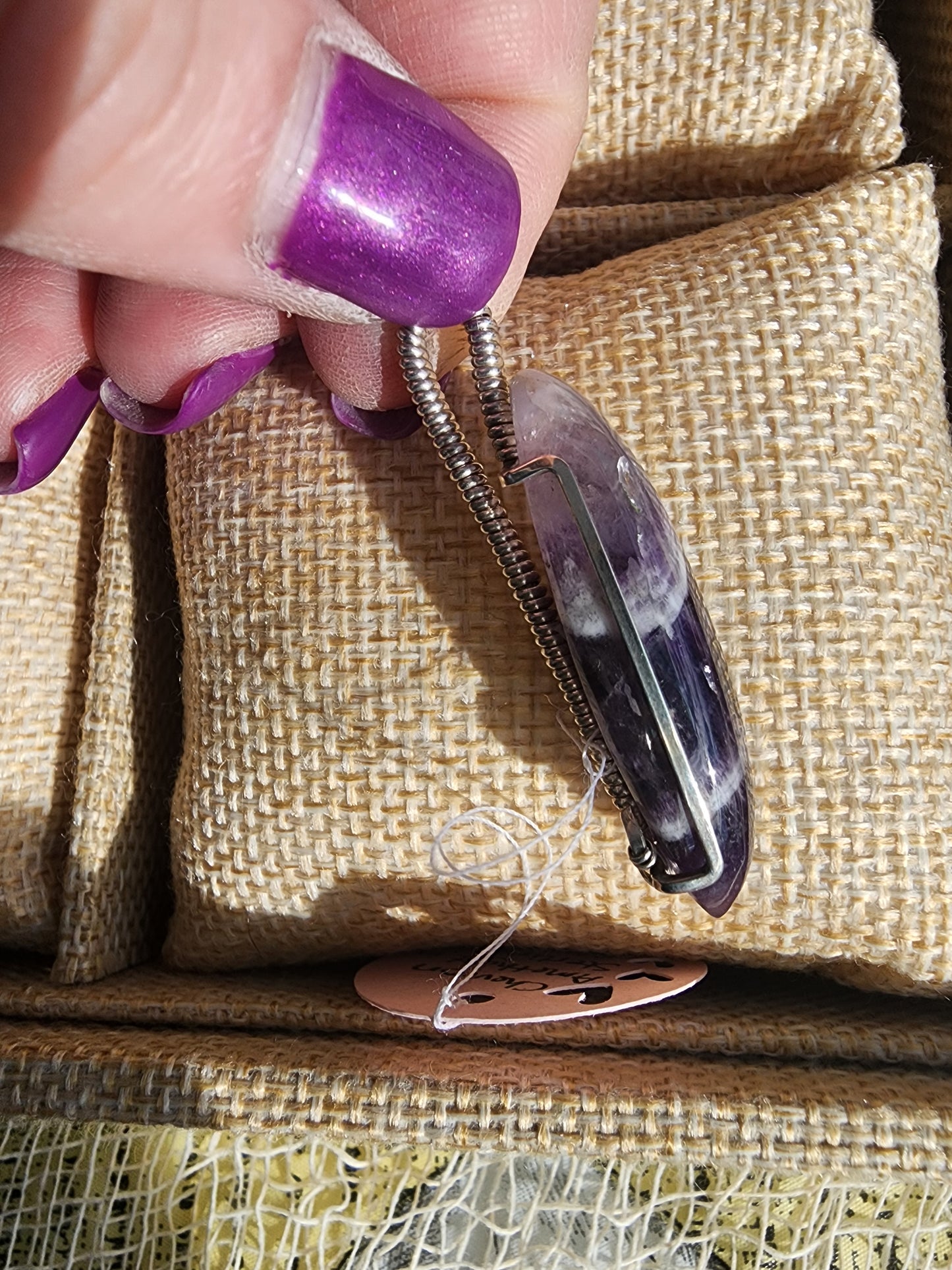 Chevron Amethyst Pendant