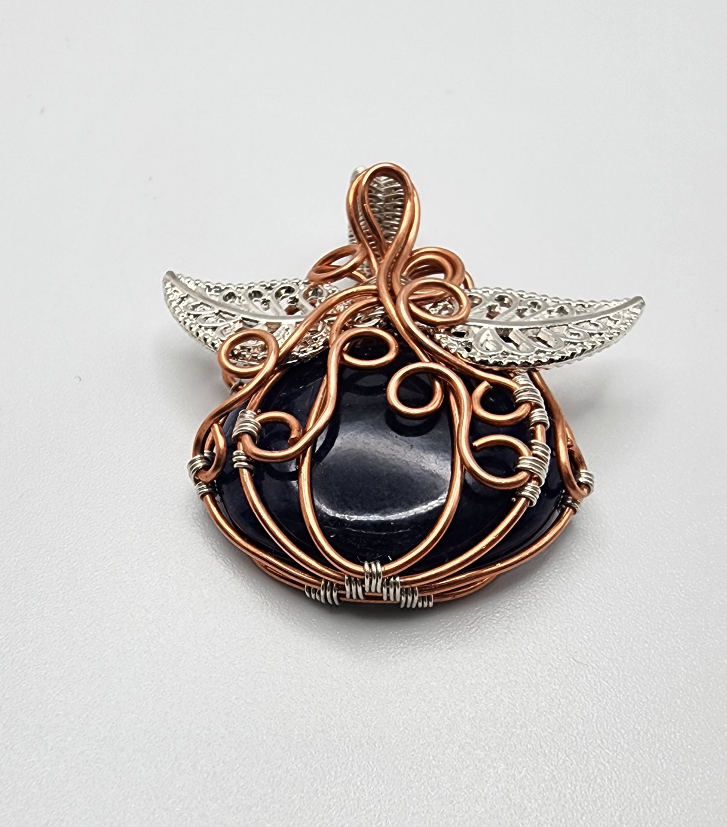 Sodalite Mixed Metals Pumpkin Pendant