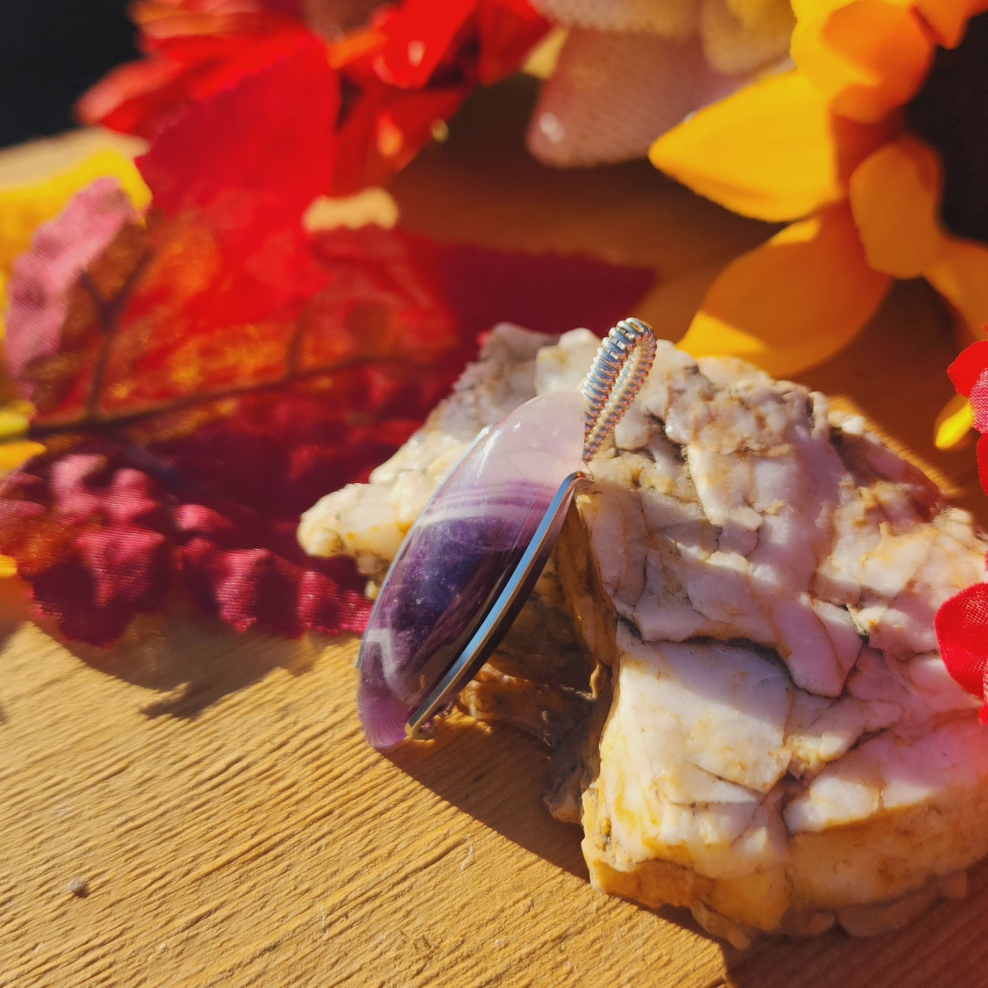 Chevron Amethyst Pendant