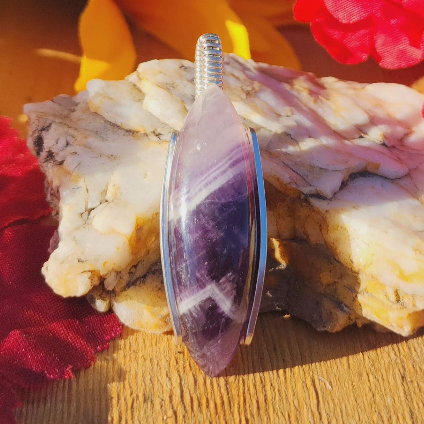 Chevron Amethyst Pendant