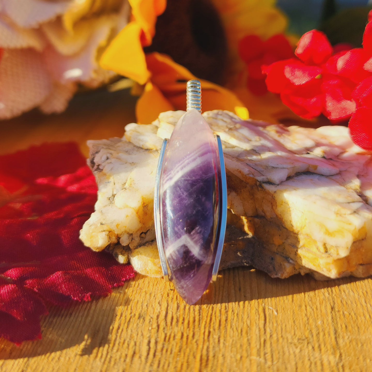 Chevron Amethyst Pendant