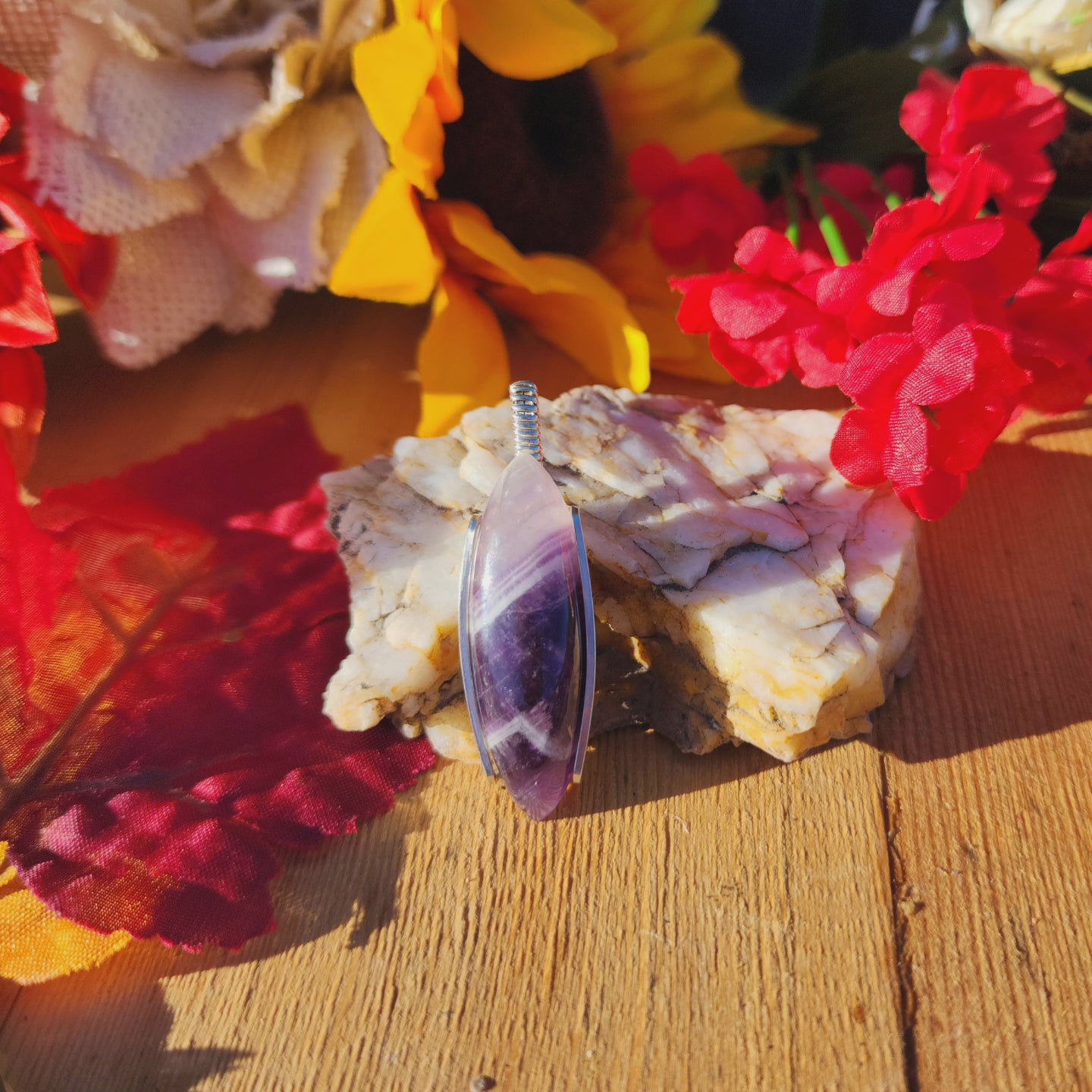 Chevron Amethyst Pendant