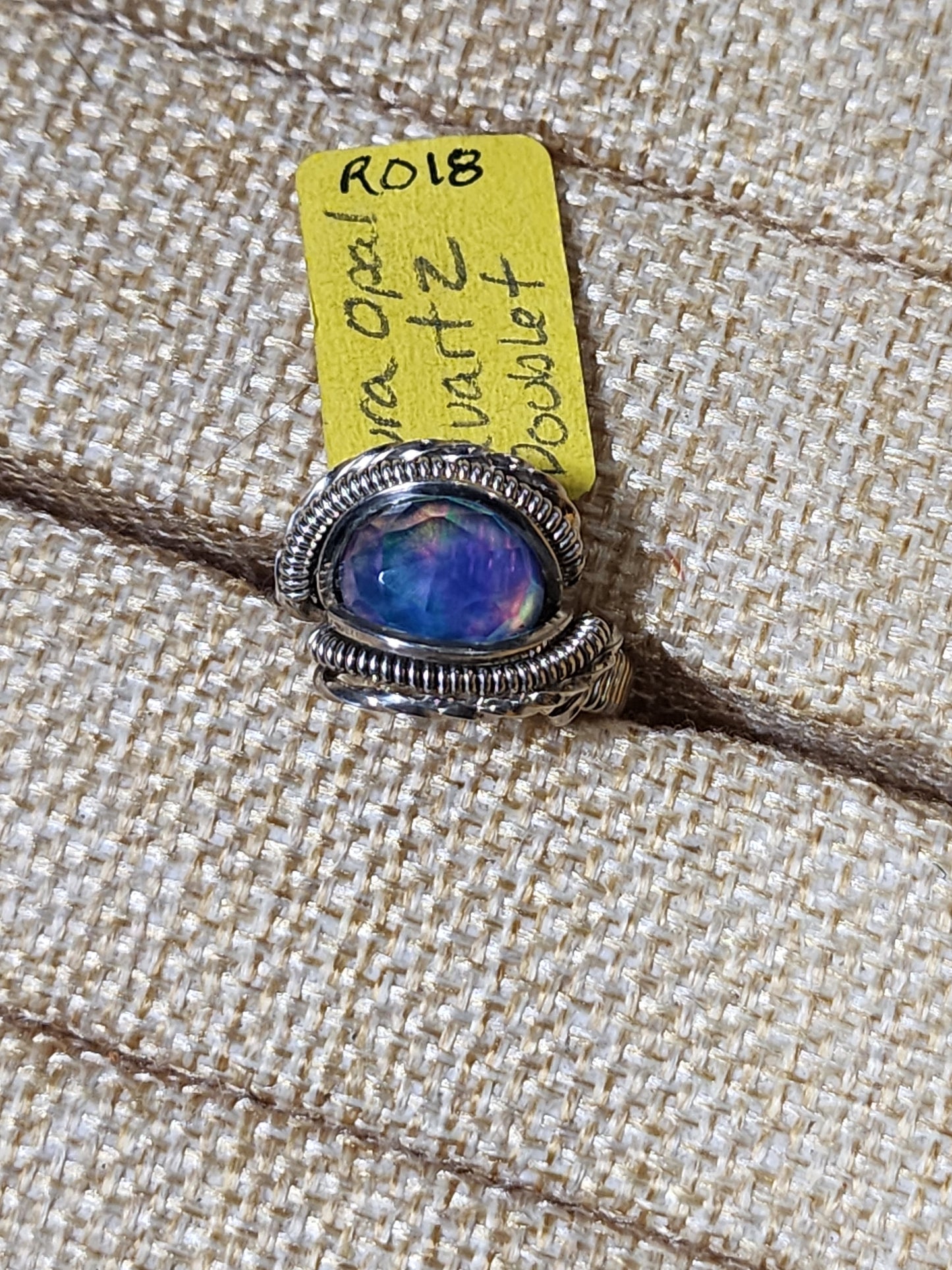 Aura Opal Quartz Doublet Ring