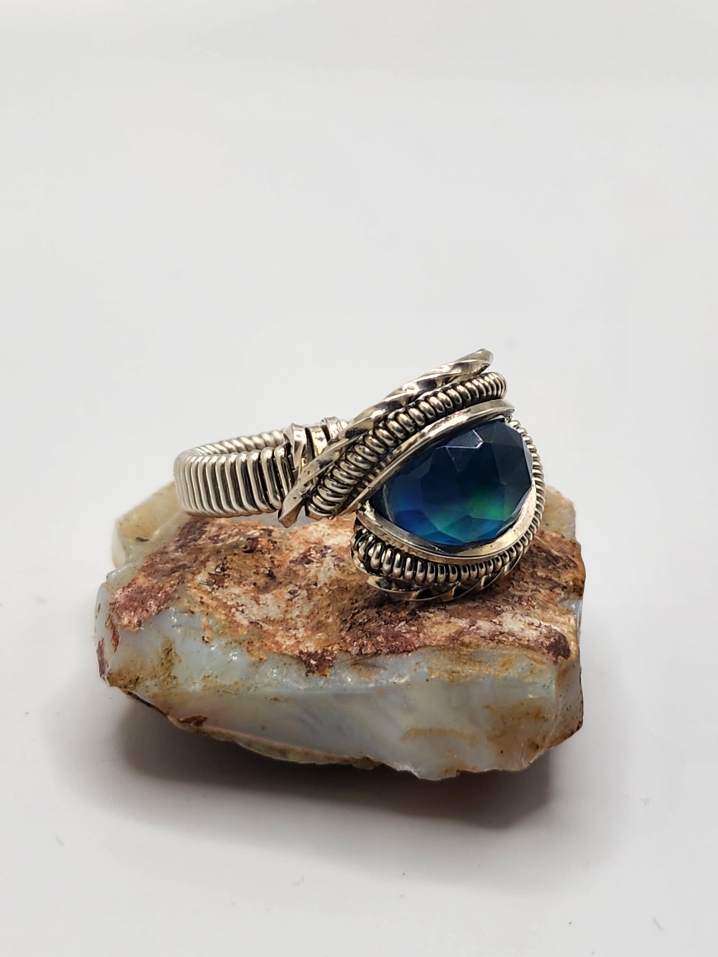 Aura Opal Quartz Doublet Ring