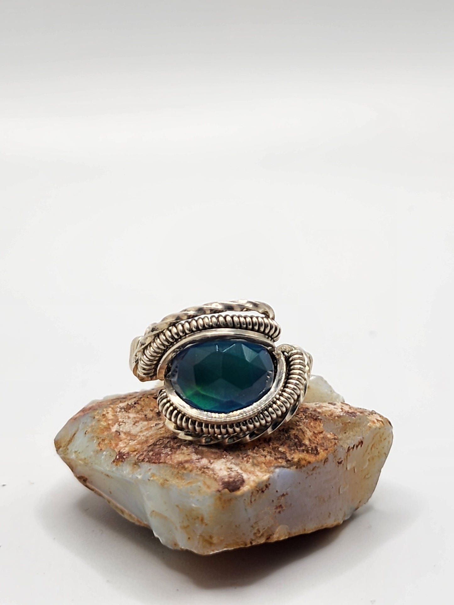 Aura Opal Quartz Doublet Ring