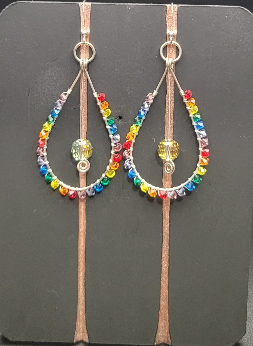 Silver Rainbow Drop Earrings