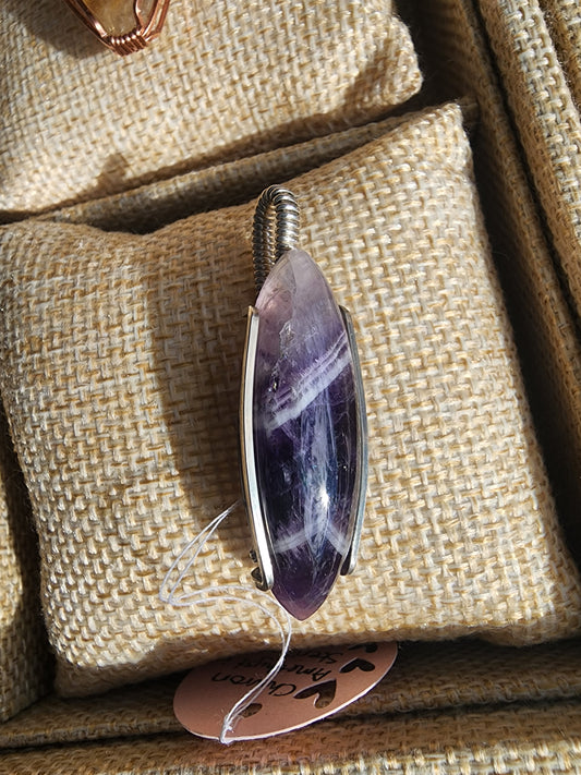 Chevron Amethyst Pendant