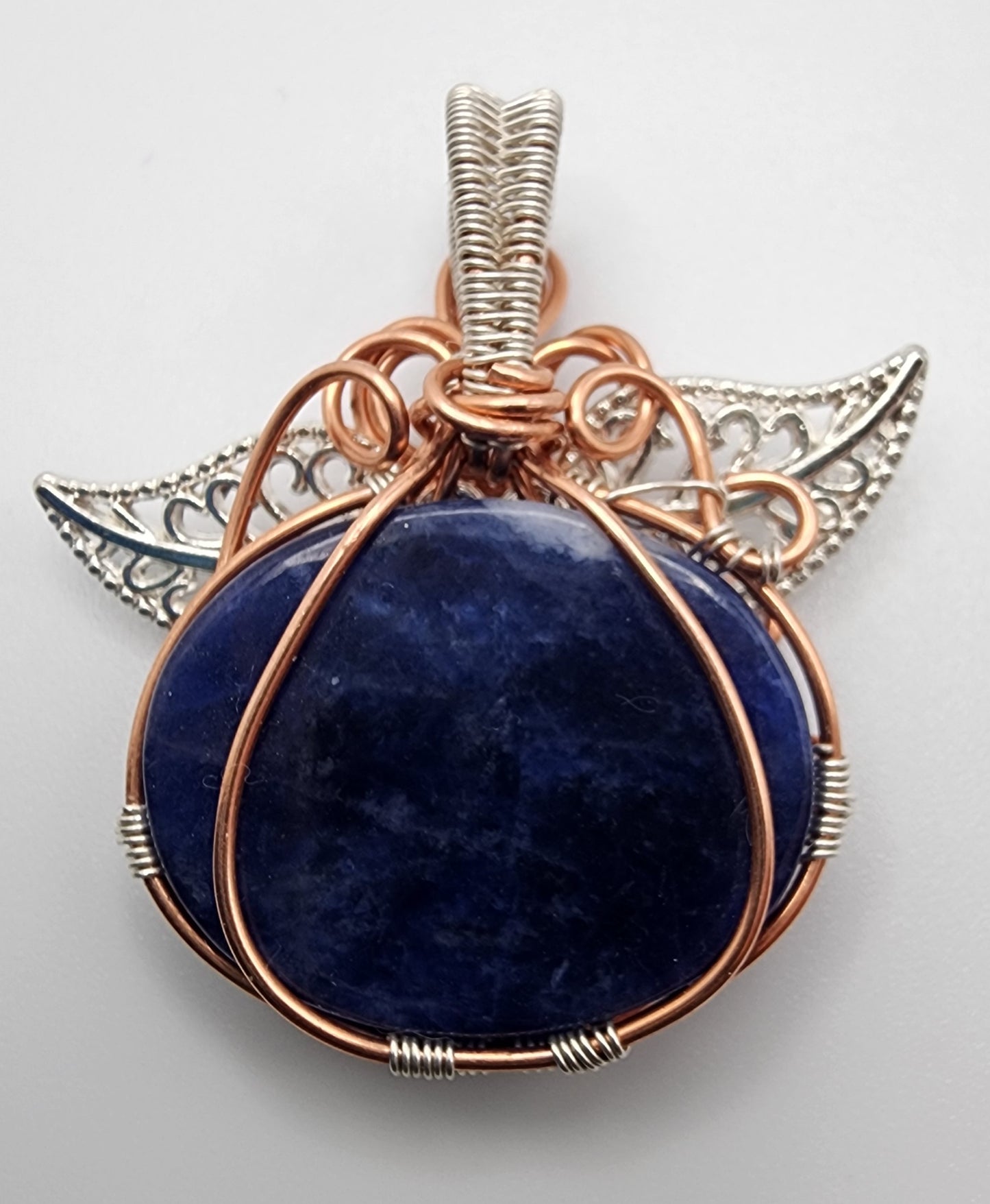 Sodalite Mixed Metals Pumpkin Pendant