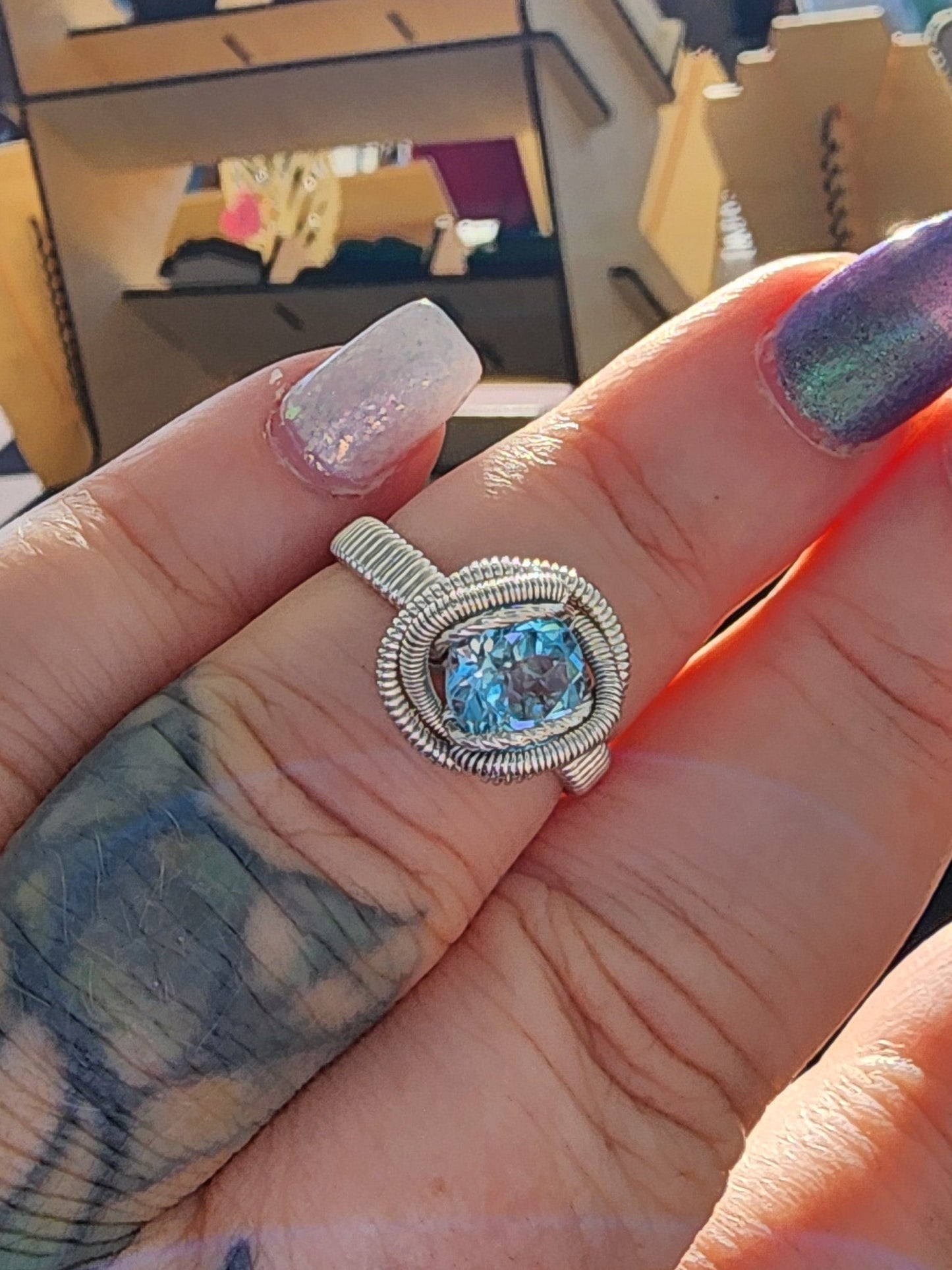 Swiss Blue Topaz Ring