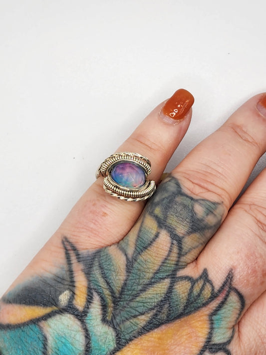 Aura Opal Quartz Doublet Ring