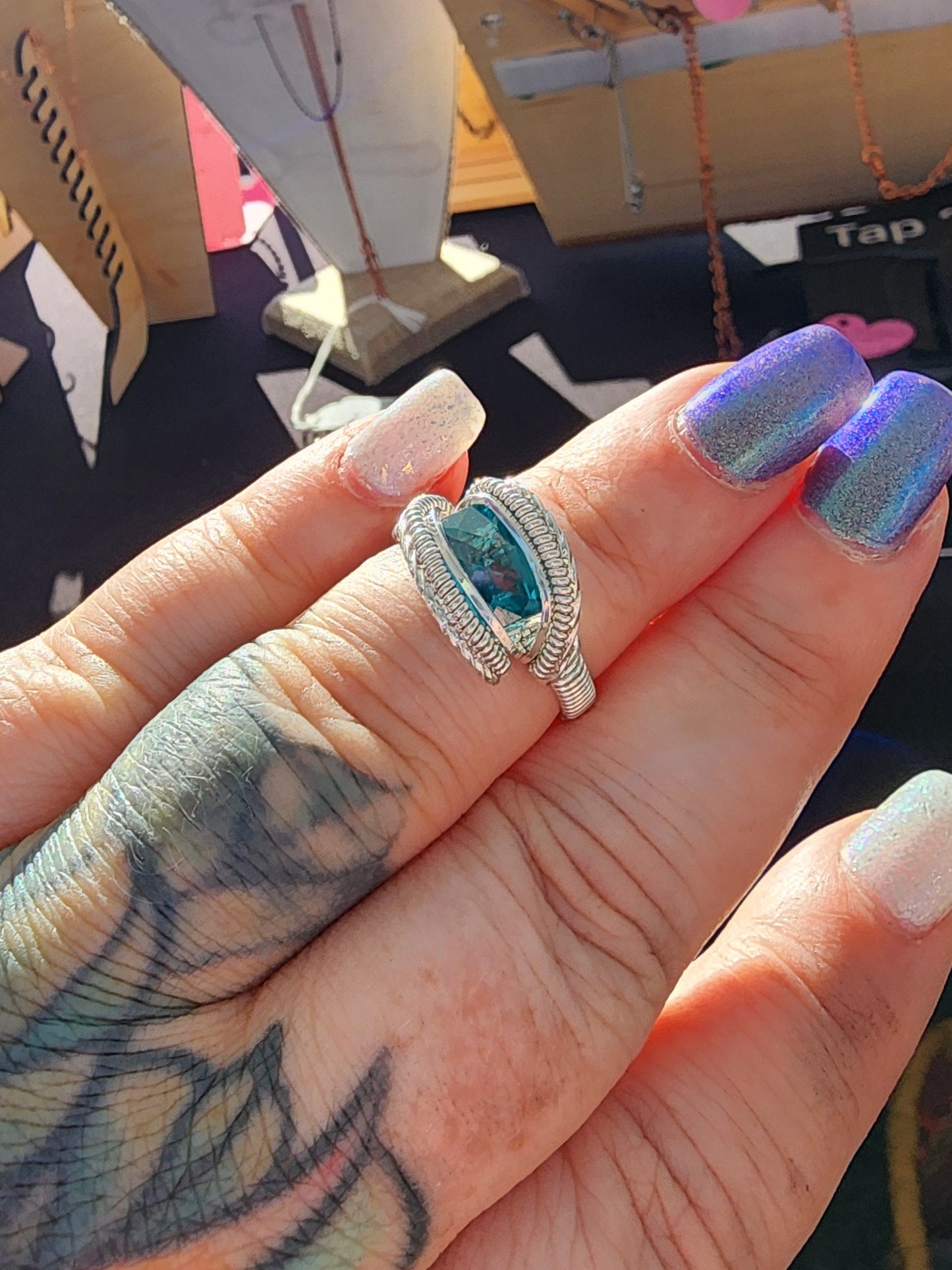 Teal Topaz Ring