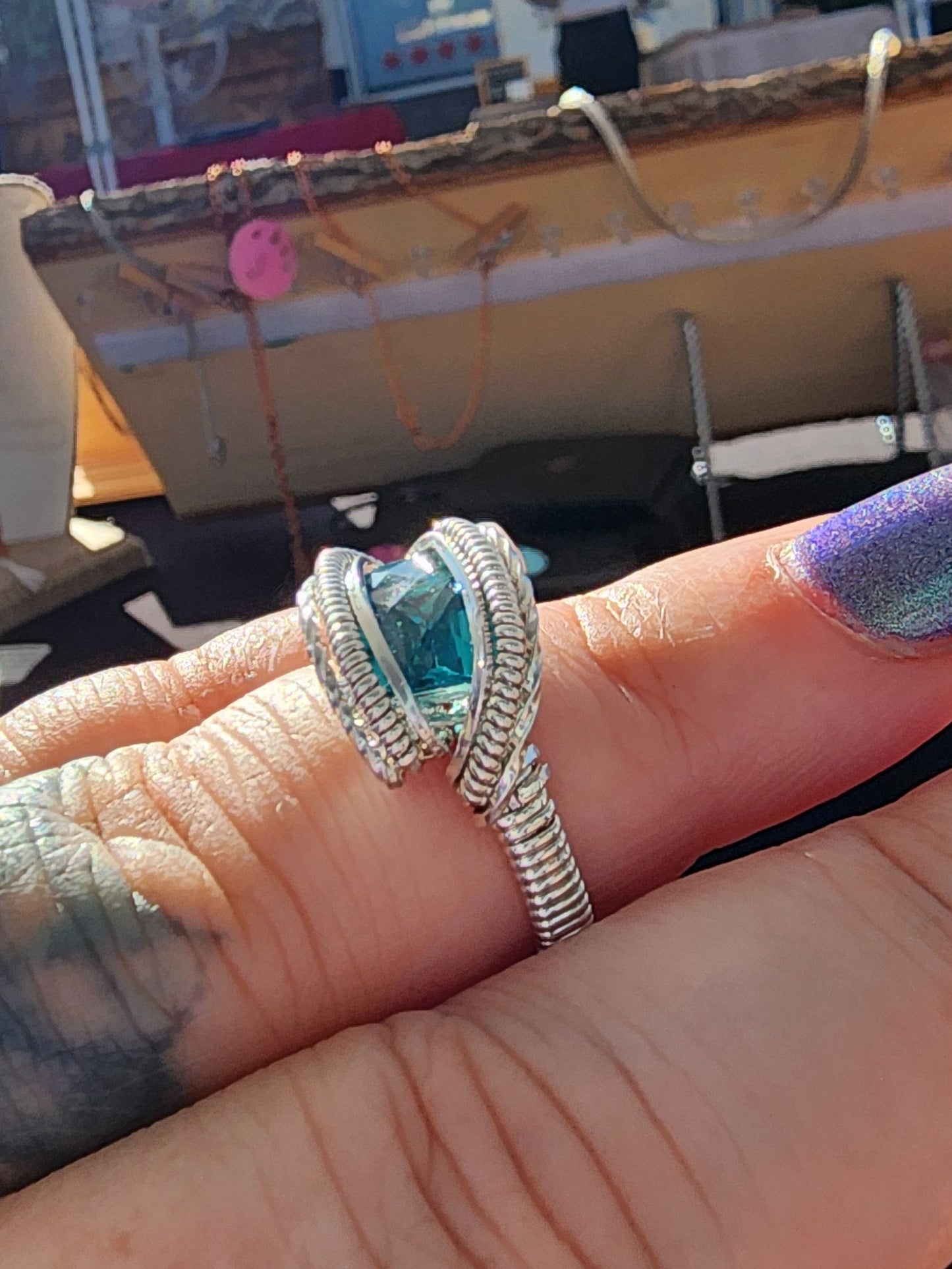Teal Topaz Ring