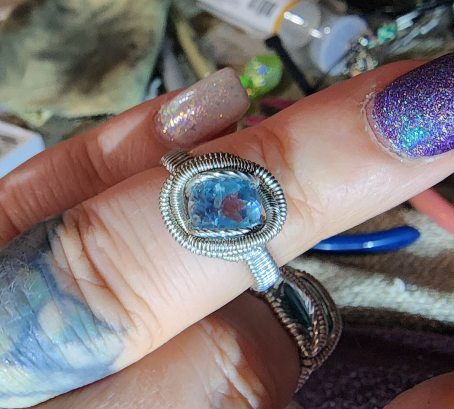Swiss Blue Topaz Ring
