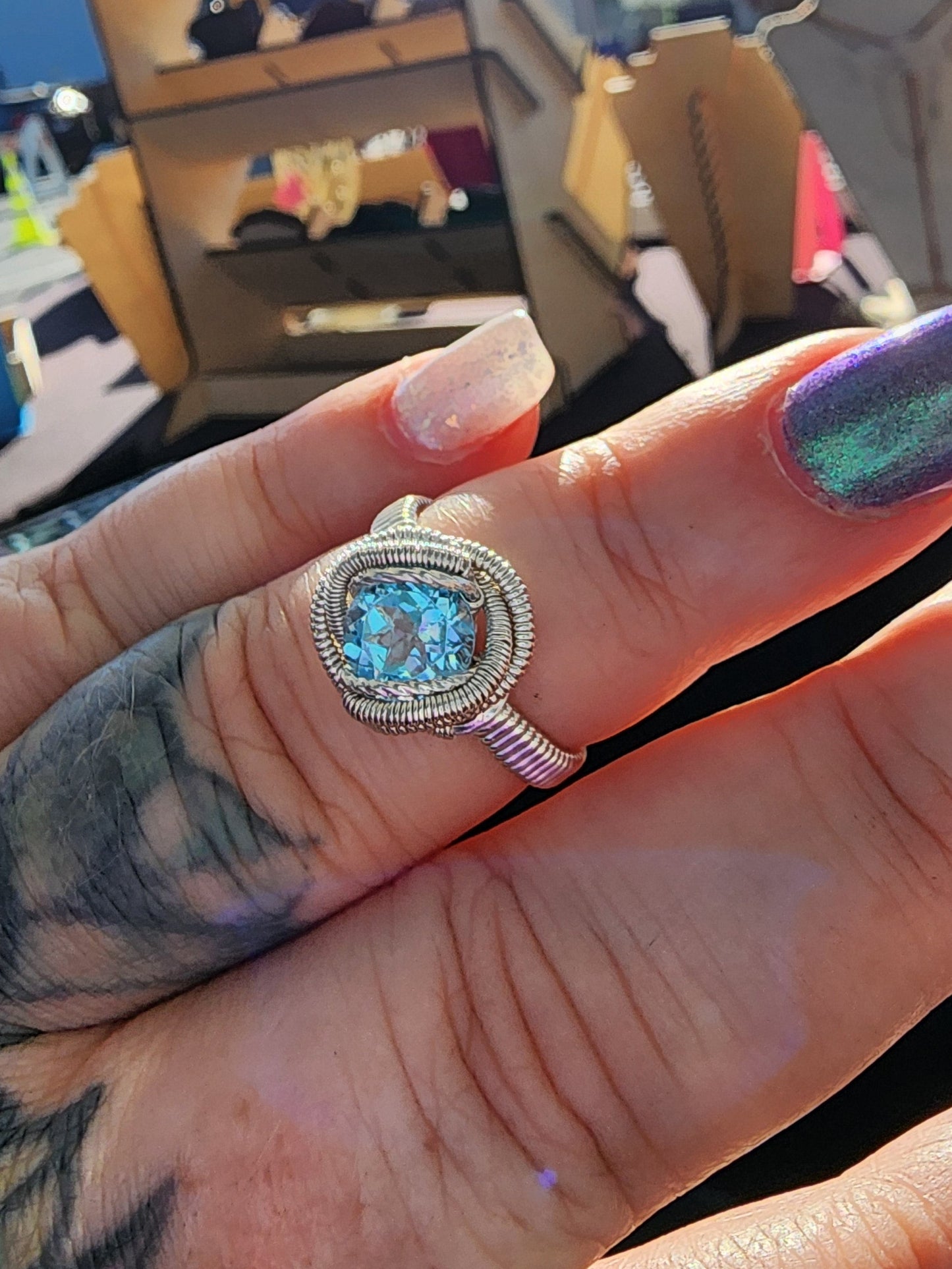 Swiss Blue Topaz Ring