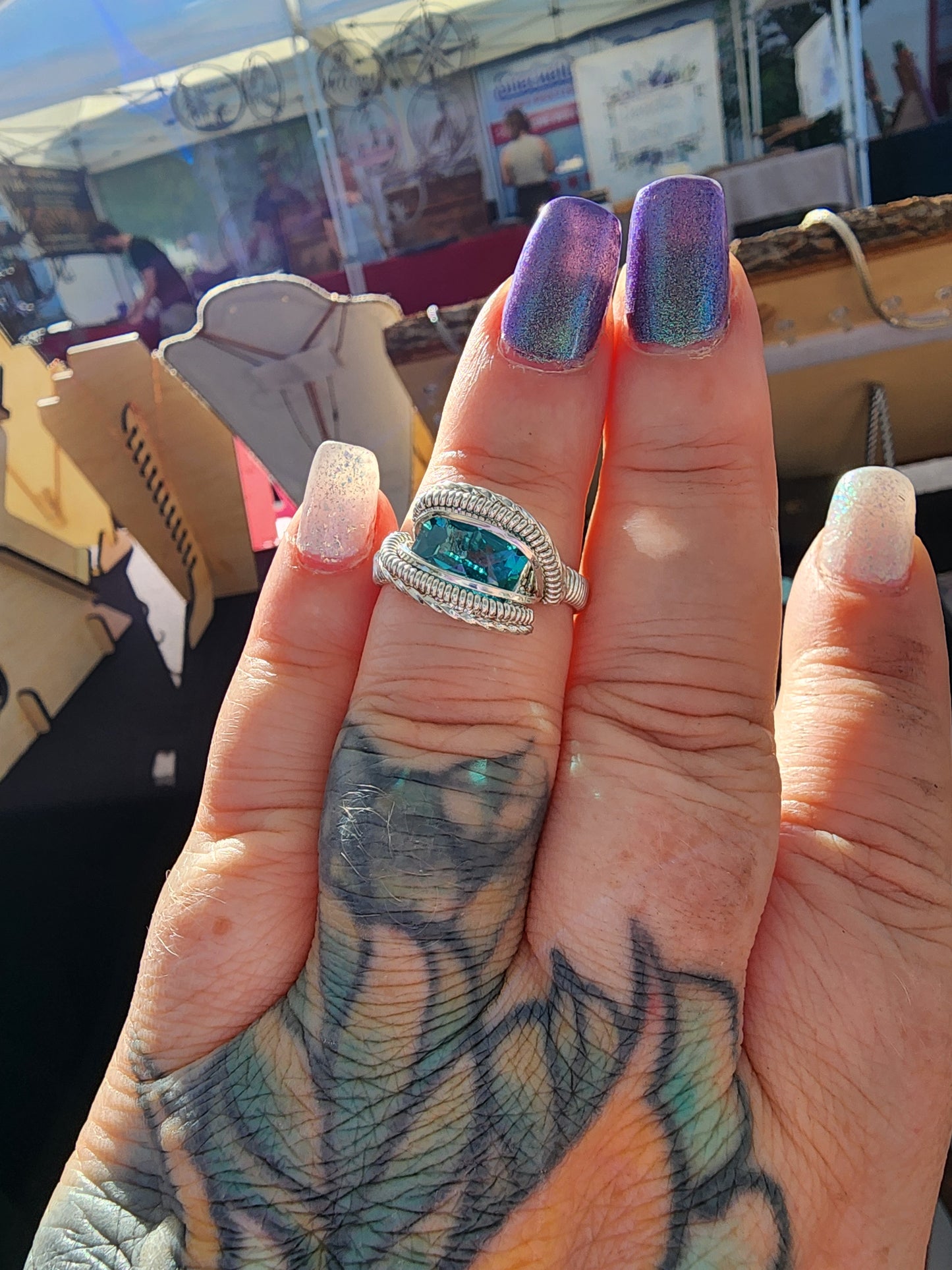 Teal Topaz Ring