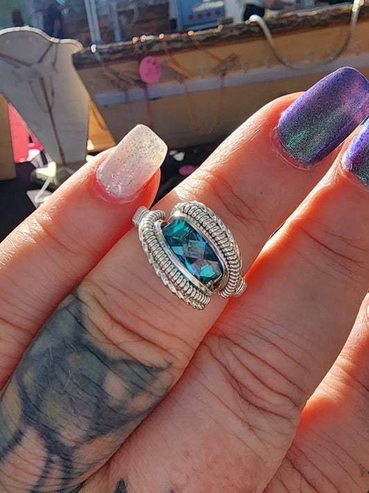 Teal Topaz Ring